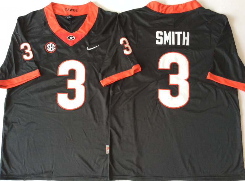 NCAA Men Georgia Bulldogs Black #3 SMITH